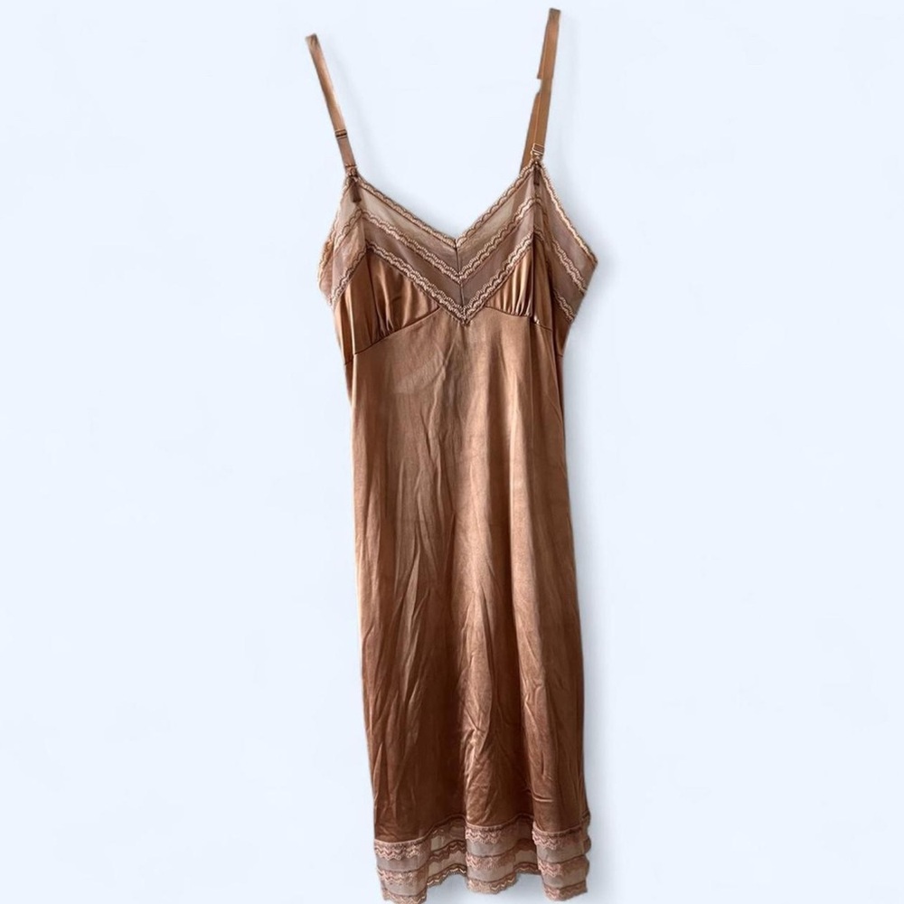 Vintage Bronze Satin Slip Dress